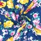 Nile Blue-Yellow-Multi Floral Printed Polyester Georgette Woven Fabric By the Yard